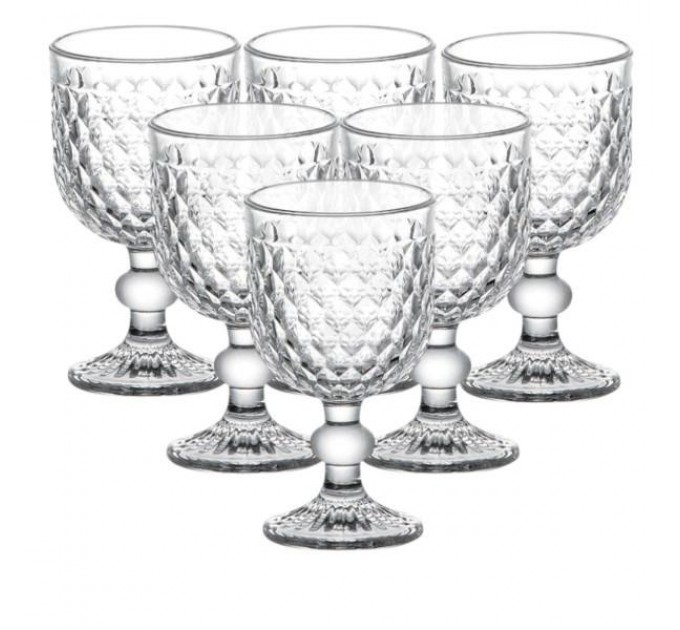 Набір келихів для вина 6 штук по 220 мл із кришталевого скла, прозорий Набір келихів для вина 6 штук по 220 мл із кришталевого скла, прозорий