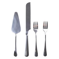 Набір для торта 4 предмети з нержавіючої сталі, сріблястий