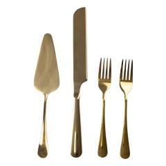 Набір для торта 4 предмети з нержавіючої сталі, золотистий