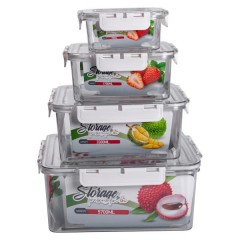 Набір контейнерів квадратних для зберігання 4 штуки, білий