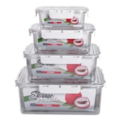 Набір контейнерів прямокутних для зберігання 4 штуки, білий