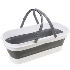 Відро для прибирання пластикове з силіконовими вставками складне