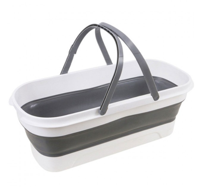 Відро для прибирання пластикове з силіконовими вставками складне