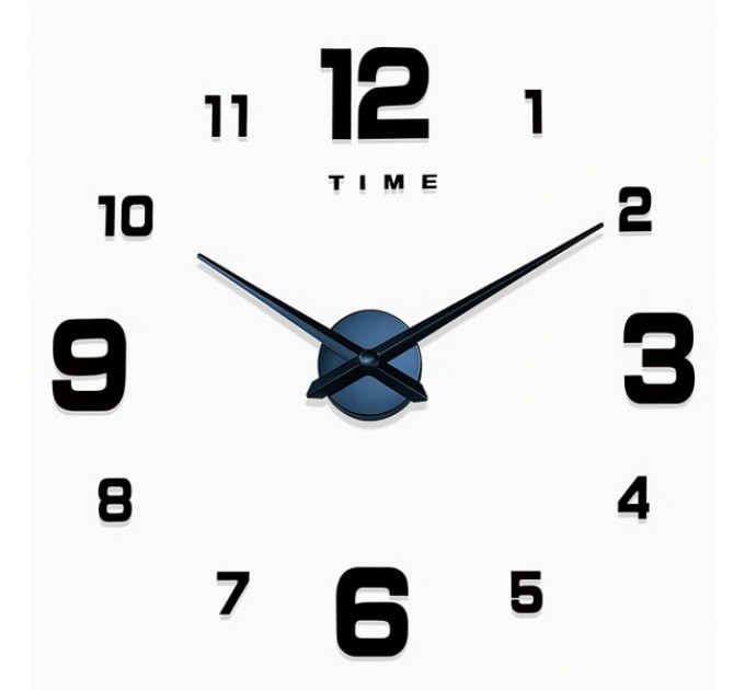 Годинник 3-D настінний 10 см безкаркасний, чорний