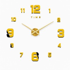 Годинник 3-D настінний 10 см безкаркасний, золото Годинник 3-D настінний 10 см безкаркасний, золото
