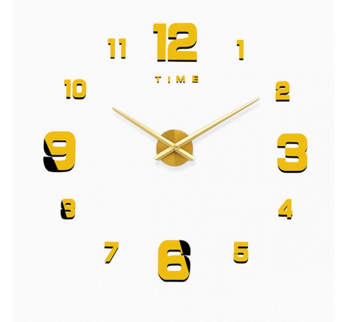 Годинник 3-D настінний 10 см безкаркасний, золото