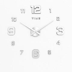 Годинник 3-D настінний 10 см безкаркасний, срібло Годинник 3-D настінний 10 см безкаркасний, срібло