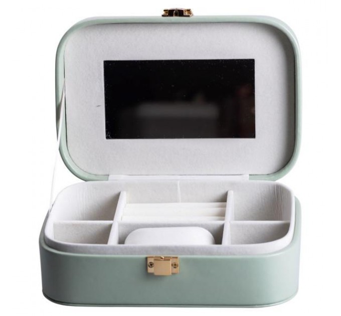 Ящик-органайзер для украшений с накидным замком 20х14х7 см, оливковый Ящик-органайзер для украшений с накидным замком 20х14х7 см, оливковый