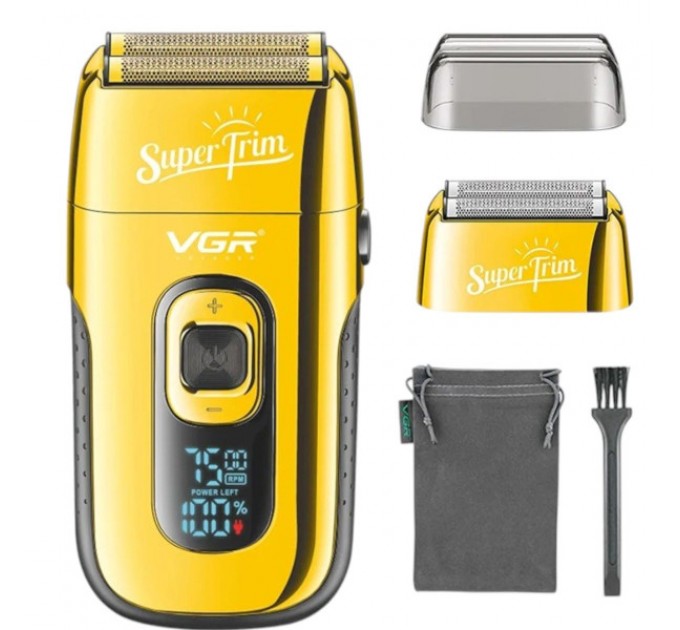 Електробритва-шейвер VGR V-332 акумуляторна для сухого гоління, золотистий
