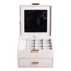 Органайзер для прикрас з накидним замком 16х16х12 см, білий