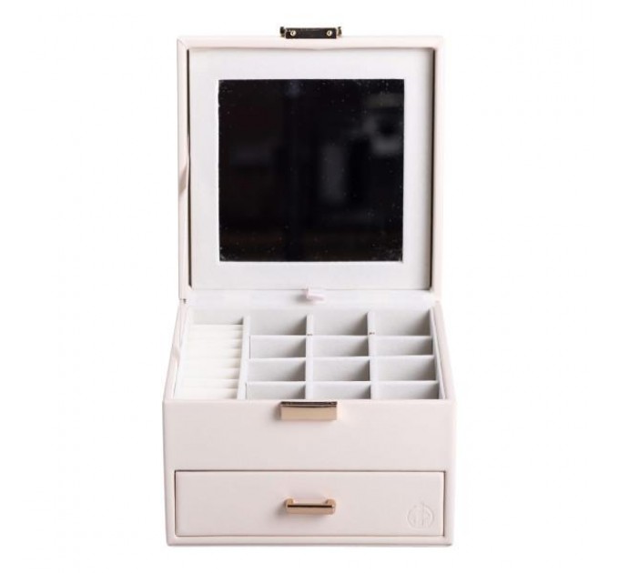 Органайзер для украшений с накидным замком 16х16х12 см, белый