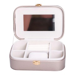 Скринька-органайзер для прикрас з накидним замком 20х14х7 см, срібний