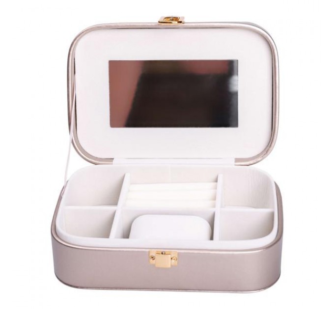 Ящик-органайзер для украшений с накидным замком 20х14х7 см, серебряный Ящик-органайзер для украшений с накидным замком 20х14х7 см, серебряный