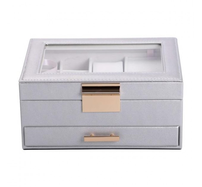 Скринька-органайзер для прикрас 23х17х11см, сірий