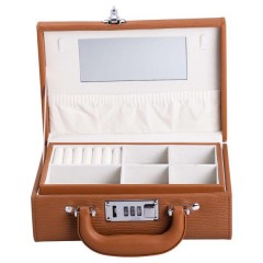 Кейс-органайзер для украшений с кодовым замком 24х16х9,5 см, терракот