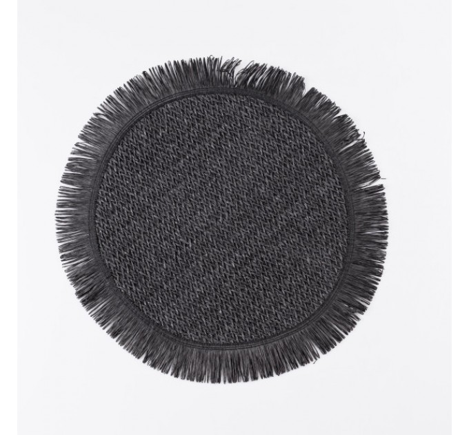 Килимок для сервірування столу Fringe 38 см, чорний