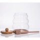 Медовниця скляна з кришкою 500 мл на бамбуковій підставці