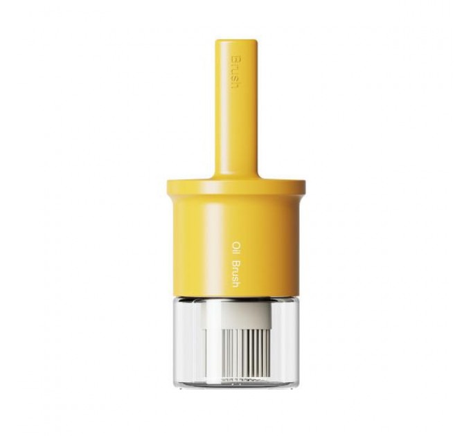 Банка для олії Oil Brush 300 мл із силіконовим пензликом, жовтий