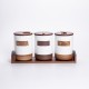 Набір банок для сипучих продуктів 3 штуки по 800 мл на бамбуковій підставці, бежевий