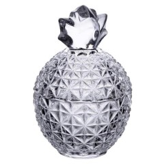 Цукерниця склянна Ананас із кришталевого скла з кришкою