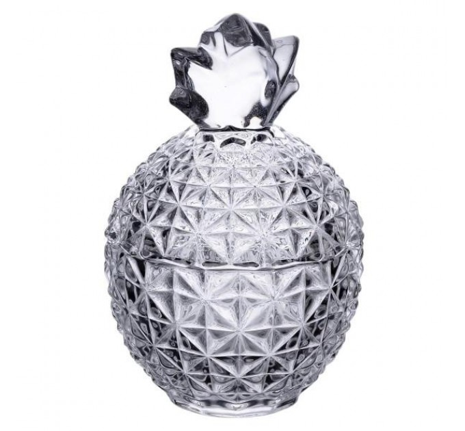 Цукерниця склянна Ананас із кришталевого скла з кришкою