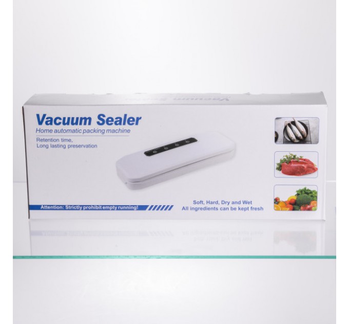 Вакууматор для влажных и сухих продуктов 400 Вт 10 пакетов в комплекте, белый.