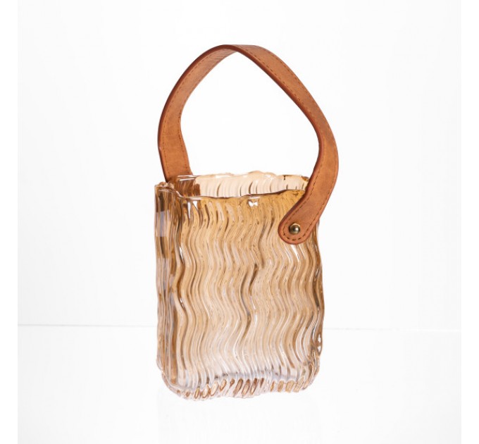 Ваза для квітів та декору Top Home 800 мл, карамель