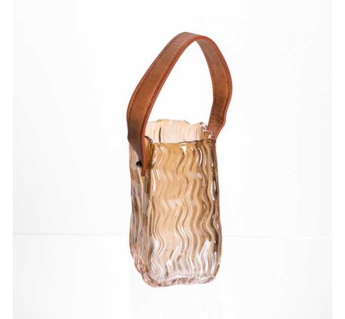 Ваза для квітів та декору Top Home 800 мл, карамель