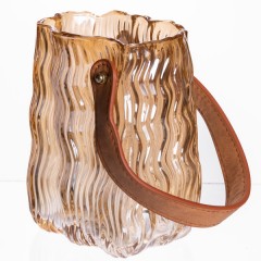 Ваза для квітів та декору Top Home 800 мл, карамель