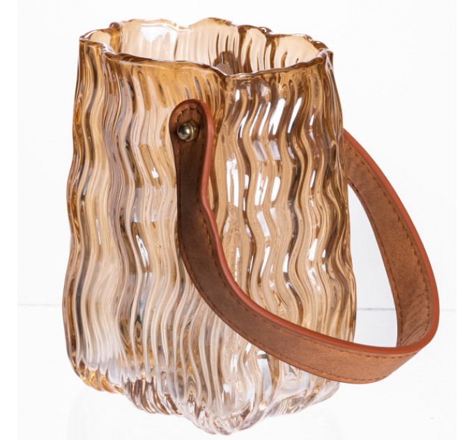 Ваза для квітів та декору Top Home 800 мл, карамель