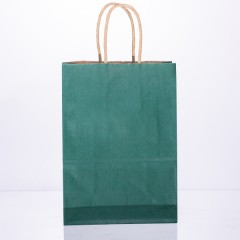 Подарунковий пакет крафтовий 15*8*21 см 12 штук в упаковці, зелений