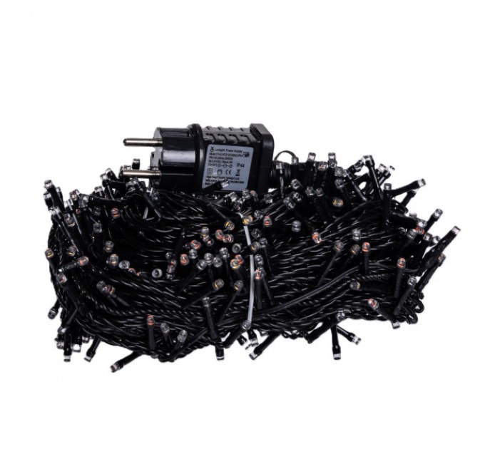 Гірлянда Нитка вулична 500 LED 50 м чорна, мультиколор