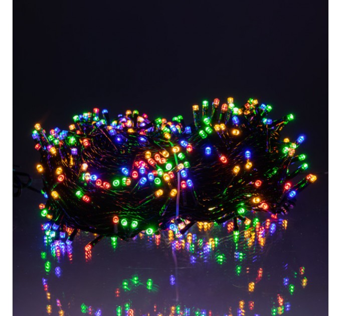 Гірлянда Нитка вулична 500 LED 50 м чорна, мультиколор