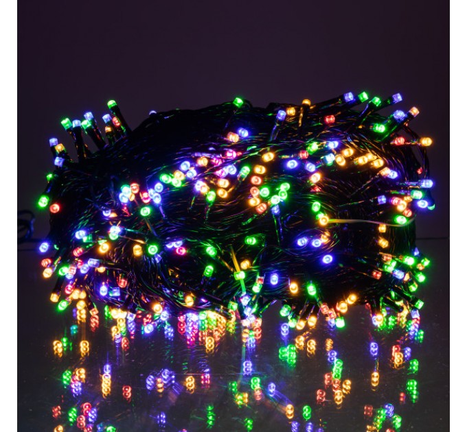 Гірлянда Нитка вулична 500 LED 50 м чорна, мультиколор