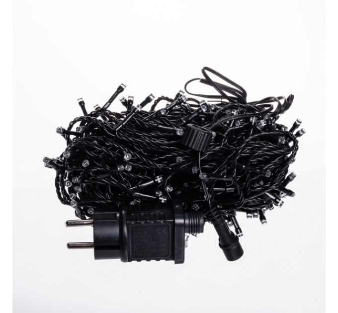 Гирлянда Нить уличная 300 LED 30 м от сети черная нить, синий