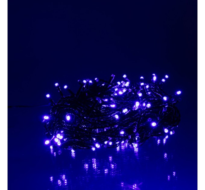 Гирлянда Нить уличная 300 LED 30 м от сети черная нить, синий