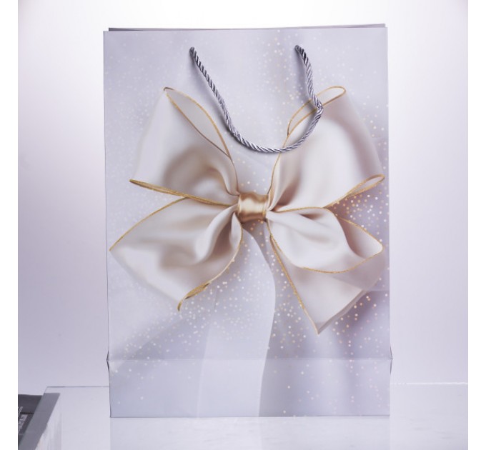 Подарунковий пакет з бантом 30*12*42 см 12 штук в упаковці