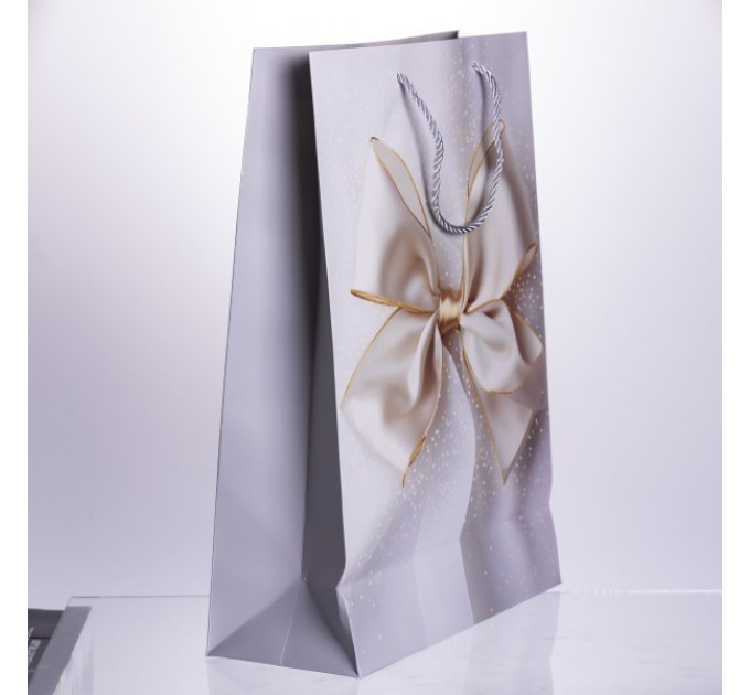 Подарунковий пакет з бантом 30*12*42 см 12 штук в упаковці
