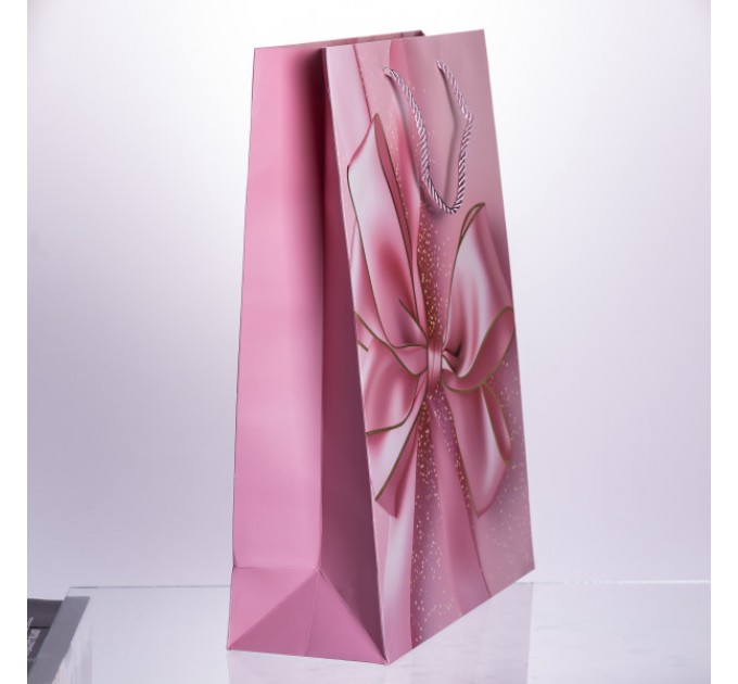 Подарунковий пакет з бантом 30*12*42 см 12 штук в упаковці