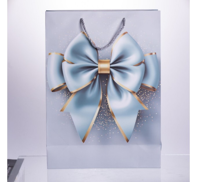 Подарунковий пакет з бантом 30*12*42 см 12 штук в упаковці