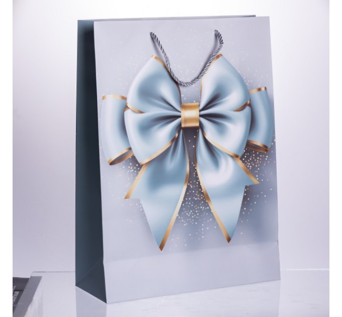 Подарунковий пакет з бантом 30*12*42 см 12 штук в упаковці