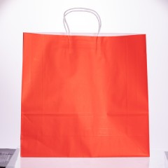 Подарунковий пакет 42*14*40 см крафтовий 12 штук в упаковці, червоний