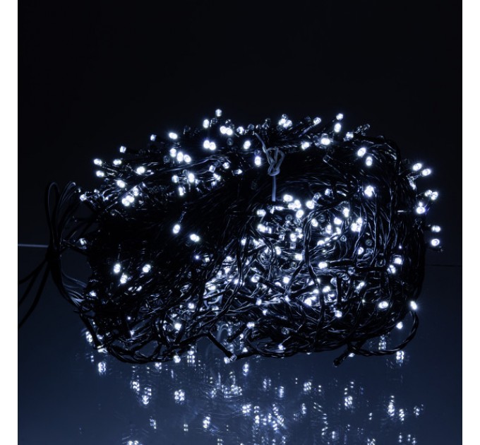 Гірлянда Нитка вулична 1000 LED 100 м чорна, білий