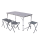 Стіл для пікніка розкладний зі стільцями 120*60*70/61/54 см, сірий