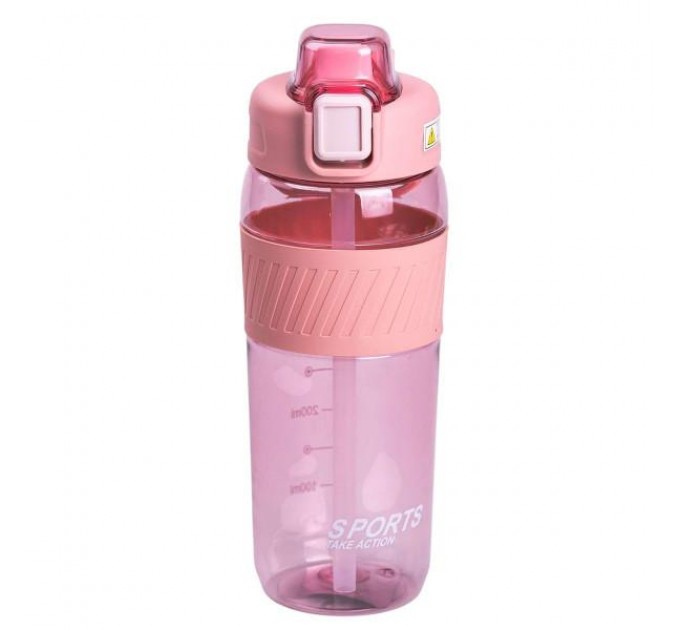 Пляшка для води Sports об'ємом 600 мл, рожевий