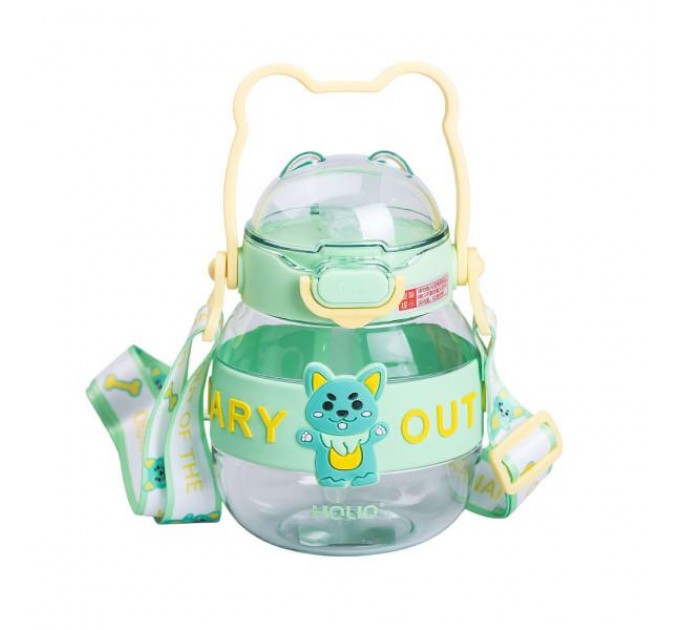 Дитяча пляшка для води 580 мл з ручкою, зелений