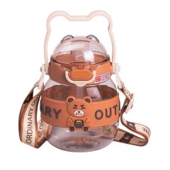 Дитяча пляшка для води 580 мл з ручкою, коричневий