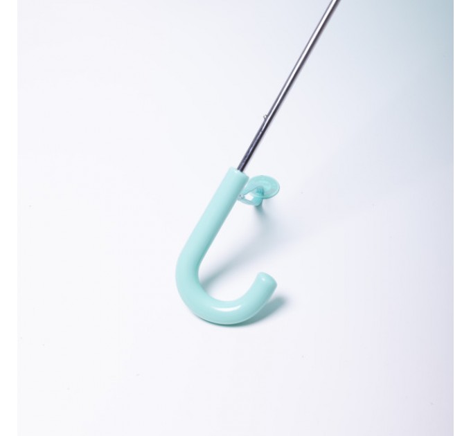 Детский зонт-трость механический с 3D-ушками сложный 89 см, мятный