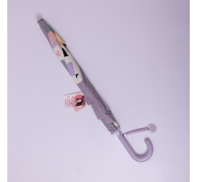 Детский зонт-трость механический с 3D-ушками сложный 89 см, фиолетовый