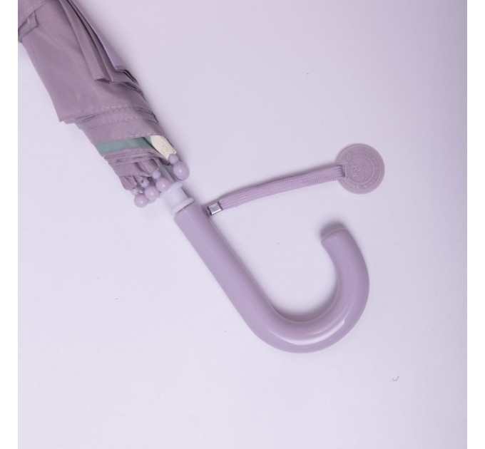 Детский зонт-трость механический с 3D-ушками сложный 89 см, фиолетовый